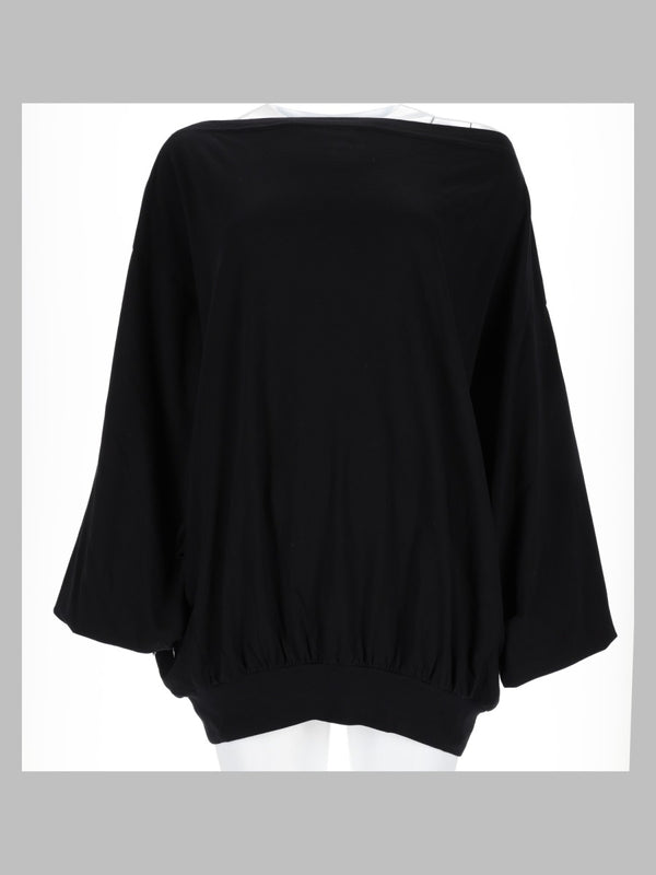T-Shirt Asimmetrica A Manica Lunga