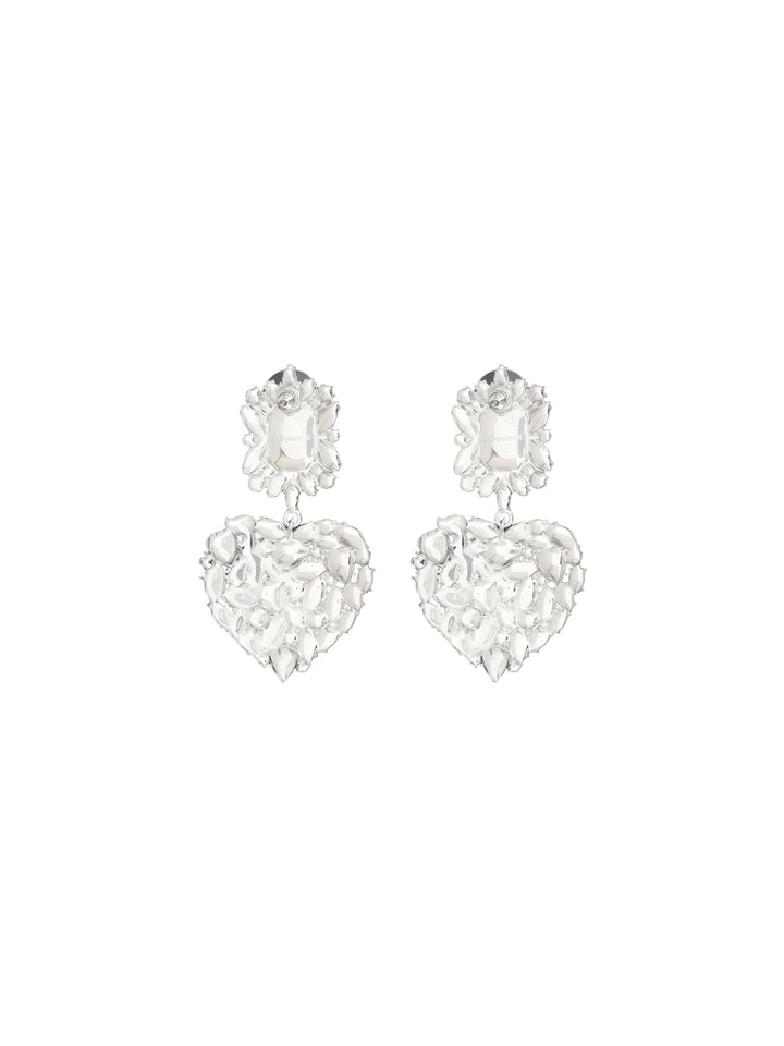 CRYSTAL HEART TIERED EARRINGS