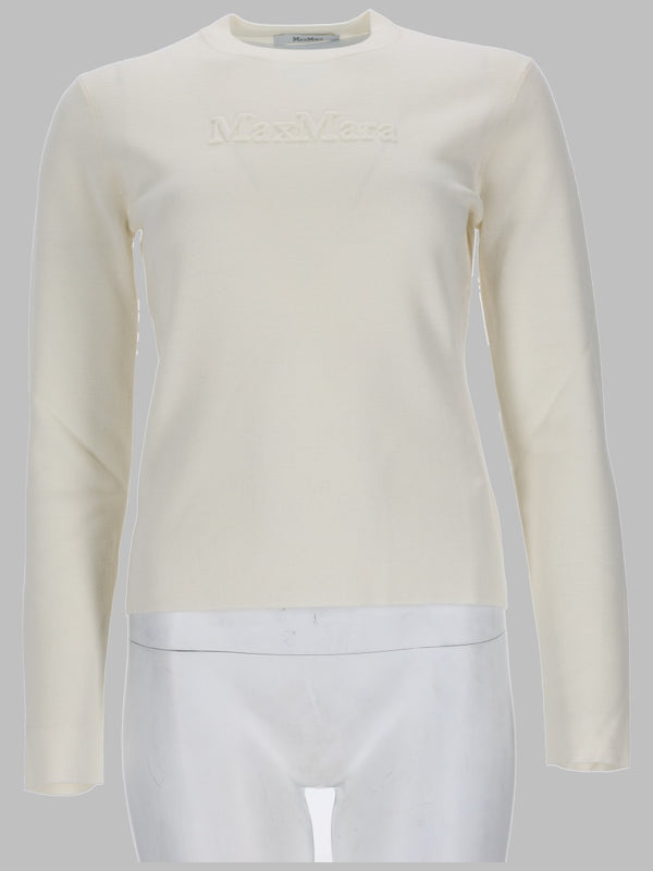 Maglia In Filato Di Lana Con Logo A Rilievo