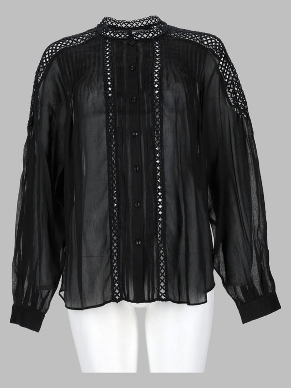 Blusa "Polda" Plissettata In Misto Lino
