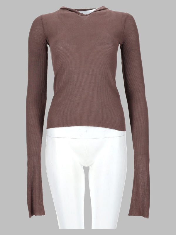 T-Shirt "Cropped Hooded Rib Ls T"