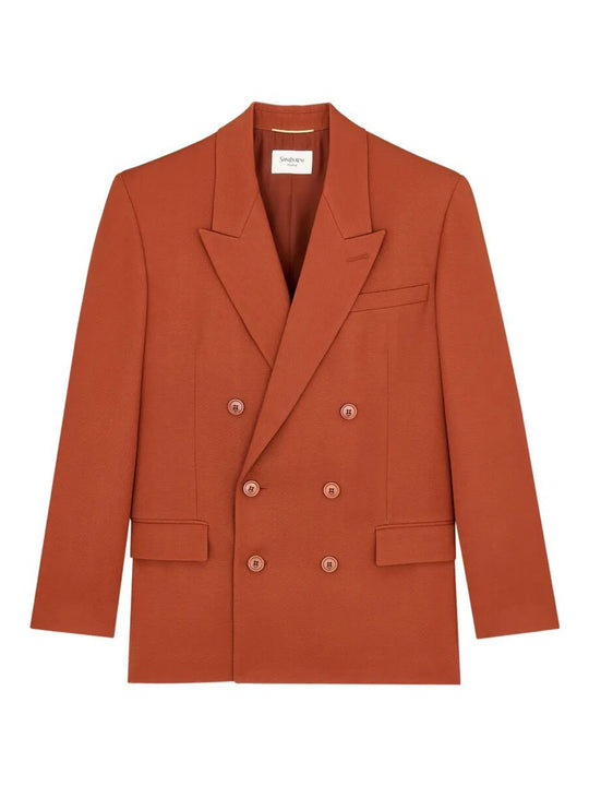 Double-Breasted Jacket In Wool Gabardine