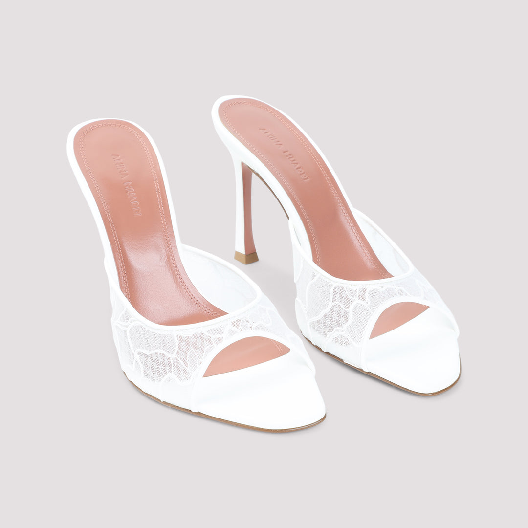 Amina Muaddi Mules - White | a4db9274475af42a4b61b052ac599af4d36a5322