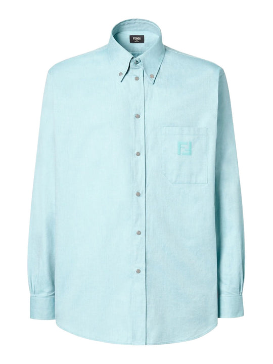 Oxford Cotton Shirt With Ff Embroidery