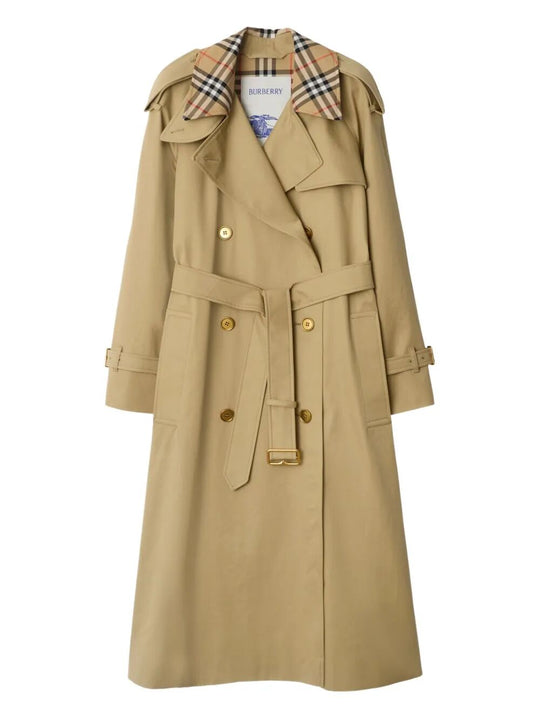 Check Collar Long Castleford Trench Coat
