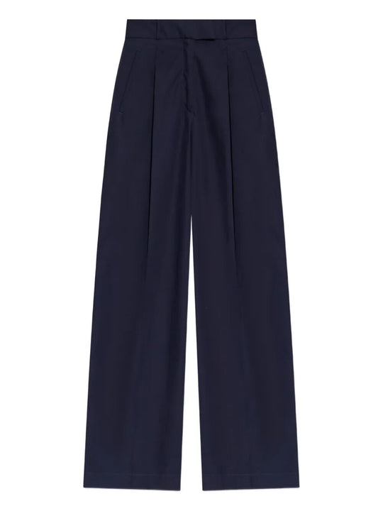 Veronica Pleated Cotton Trousers