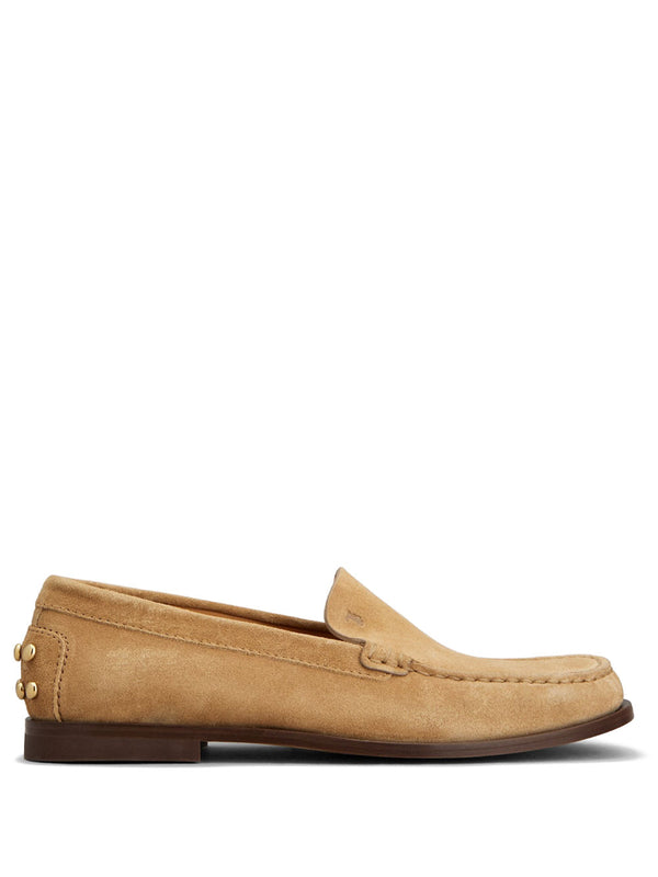 Suede Slipper Loafers With Metal Detailing