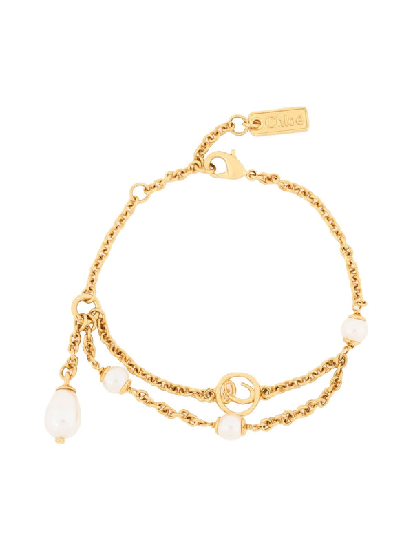 The ChloÉ Classy Brass And Glass Pearl Bracelet
