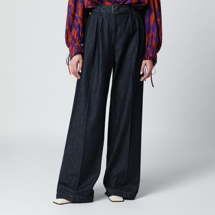 Dries Van Noten Pants - Blue | 7839819b9d727e28157295f0eda196339b91e34c