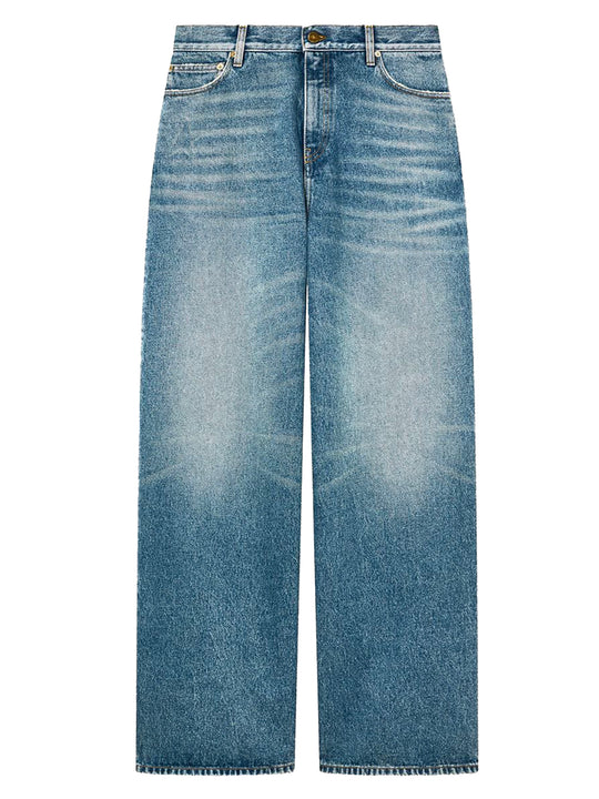 Golden Women`S Boyfriend Jeans In Stone-Washed Light Blue Denim
