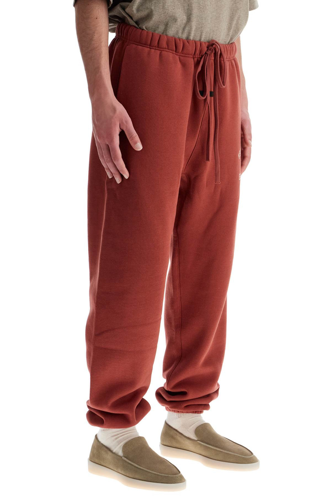 Loose Fit Sweatpants In Crimson Red Cotton