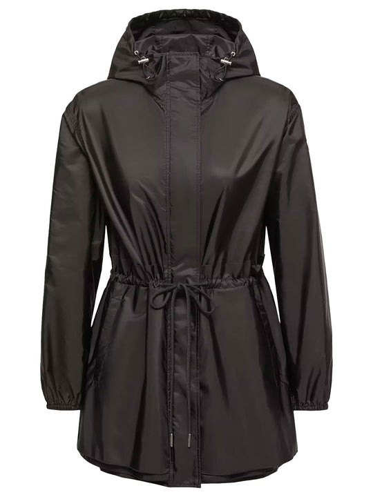 Weteau Ruched Hooded Rain Jacket