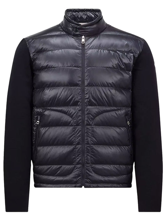 Padded Wool Zip-Up Cardigan