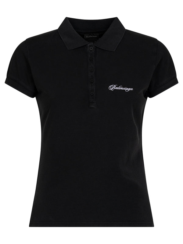 Fitted Polo With Logo Embroidery