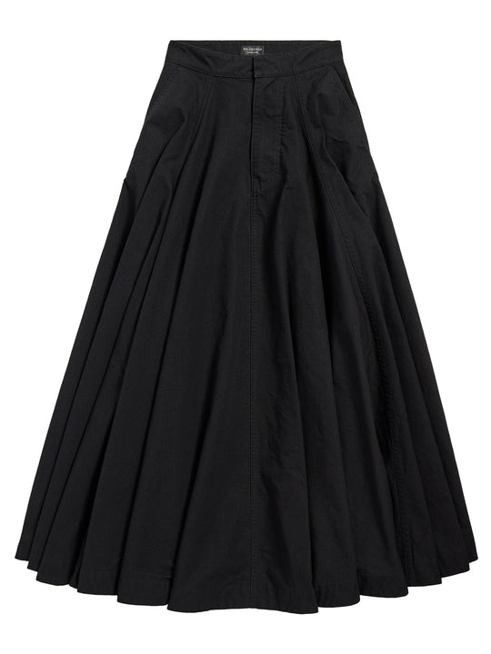 Women`S Godet Maxi Skirt In Black