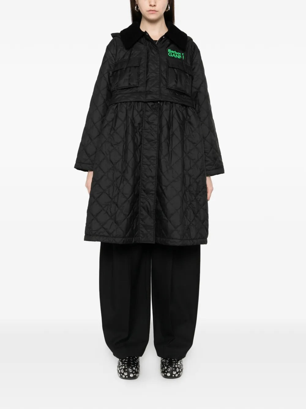 Ganni X Barbour Down jackets - Black | 153724cb7483e516fdd47114d681191b10ce0625