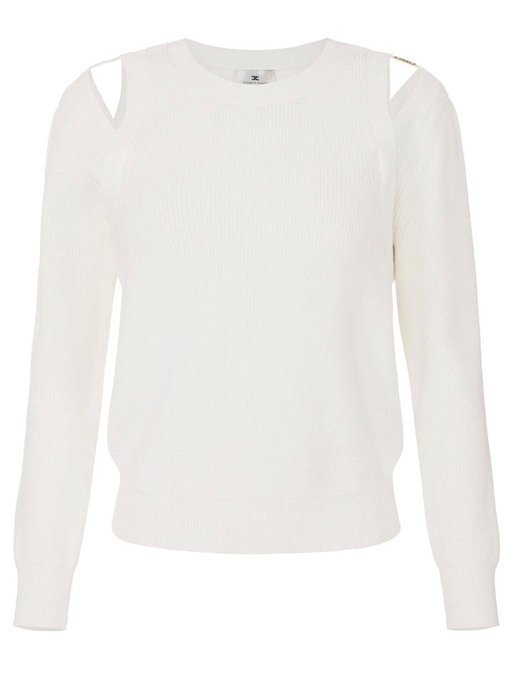 Elisabetta Franchi Round neck - White | ed6eafaa27dc0d57eb7935cfb204e939956b0687