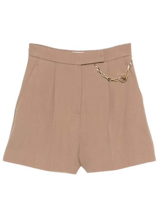 Gabardine Shorts With Jewel Chain Detail