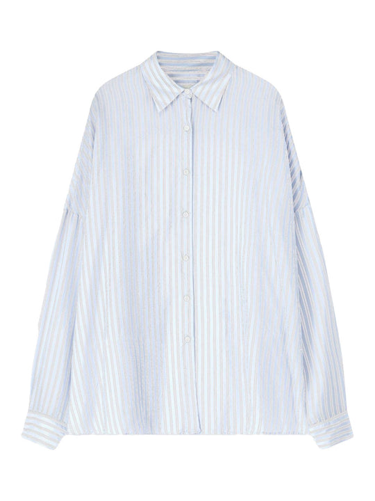 Casia Oversized Cocoon Striped Cupro Shirt