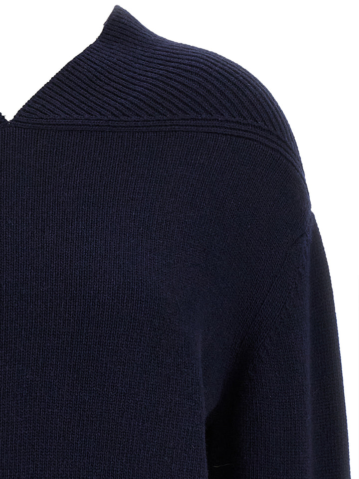 Victoria Beckham V-Neck Yoke Detail Sweaters and Cardigans - Blue | e2f55ba622d2db7e92c0c59dceb496bdae455563