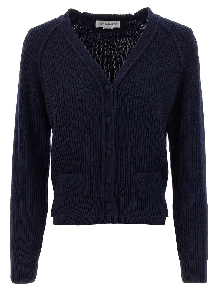 Victoria Beckham Stepped Hem Sweaters and Cardigans - Blue | 3edcb5dc641141b08d40cf449456c20c6ce630f8