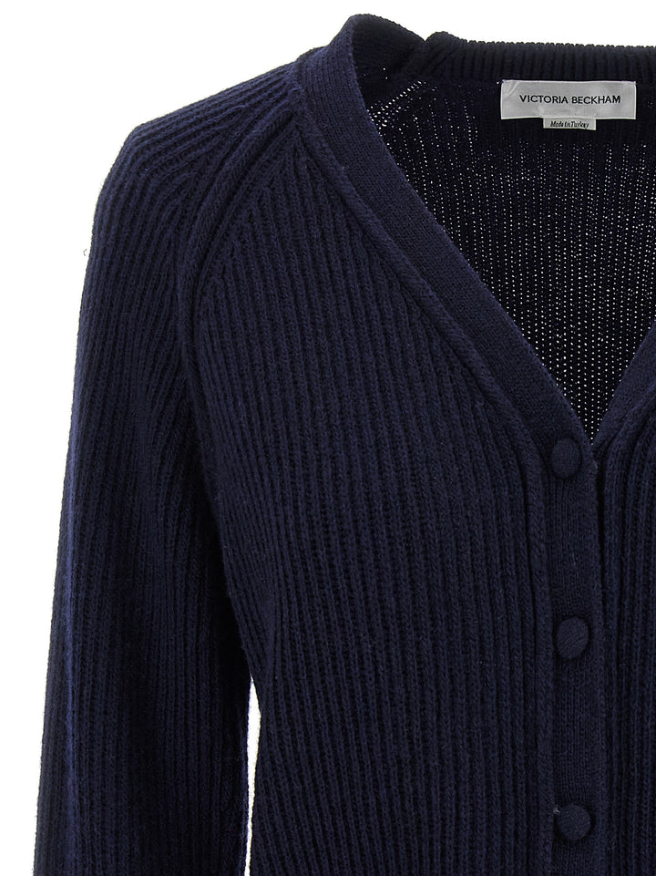 Victoria Beckham Stepped Hem Sweaters and Cardigans - Blue | 5fcff2372e4e41aeb2a80db0ac7803bc765f2912