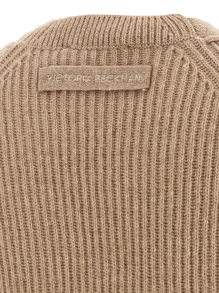 Victoria Beckham Stepped Hem Sweaters and Cardigans - Beige | de32bbdd37eac668d1bc6a3c4dae1dcb5e94c642