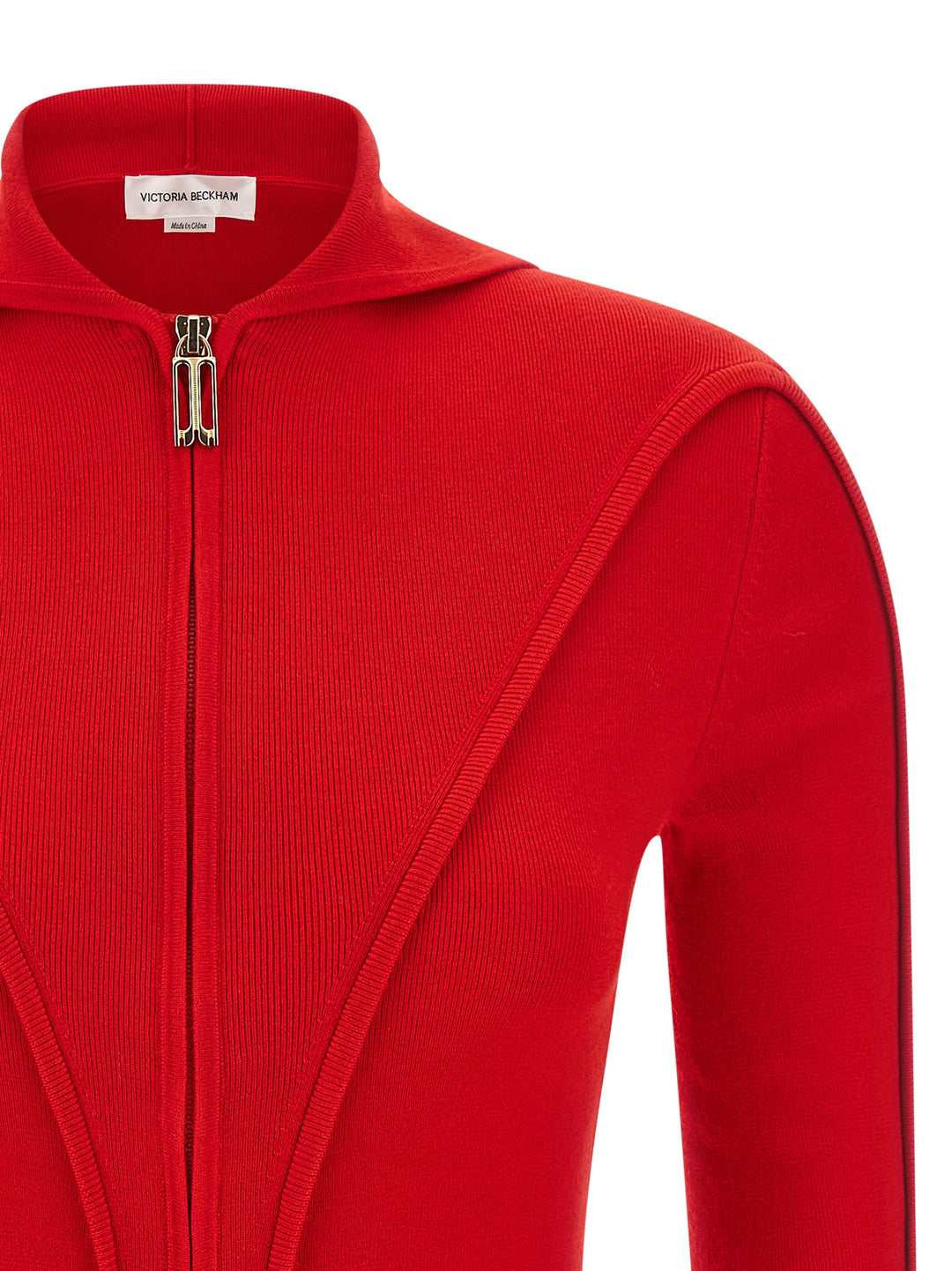 Victoria Beckham Hooded Cardigan Sweaters and Cardigans - Red | 4d8aa35ae3c3ca1dd3746dceb40ffc129798de37