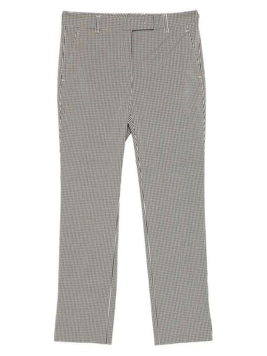 Kimama Gingham-Pattern Straight-Leg Trousers