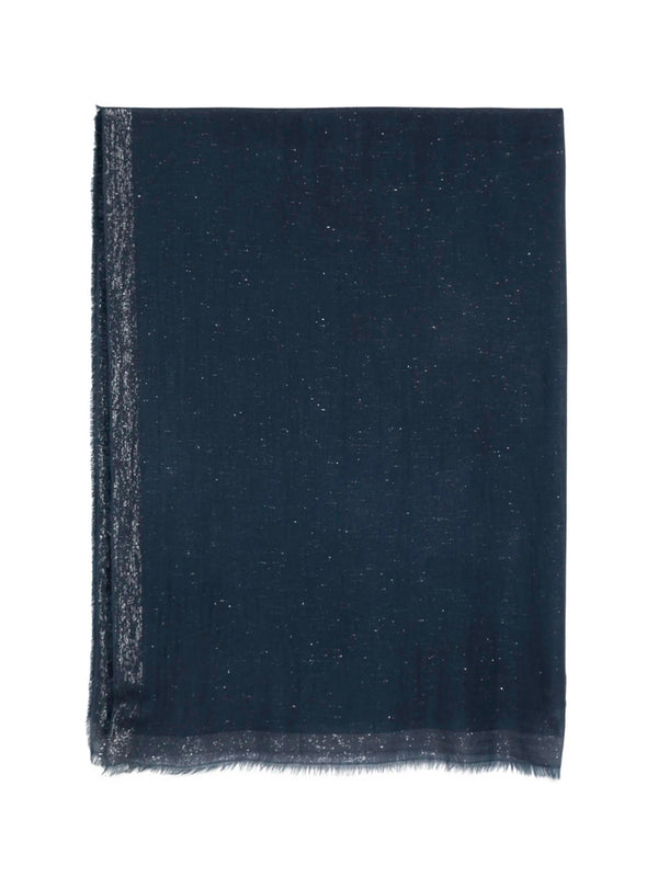 Glitter-Effect Frayed Scarf