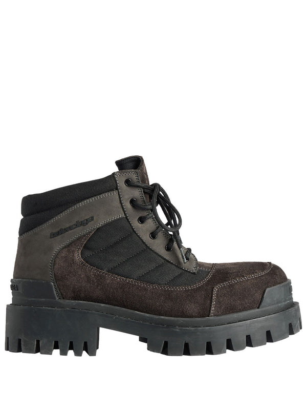 Combat Strike Low Boots In Nubuck, Suede And Cotton Canvas