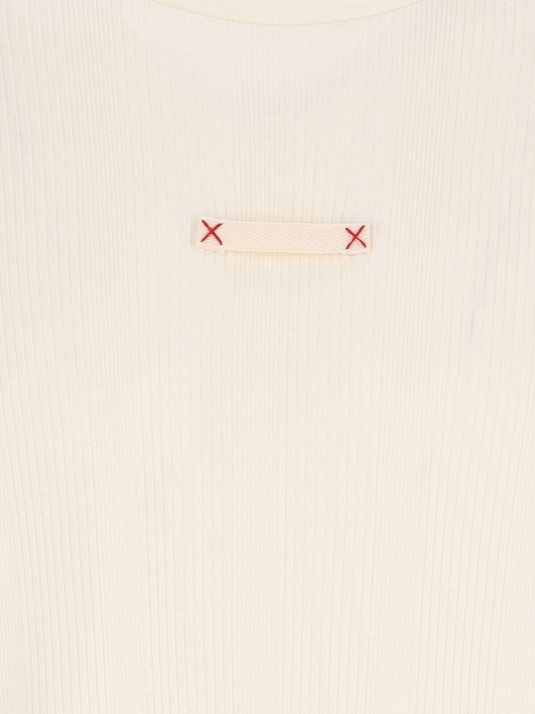 With Ribbed Fabric T-Shirt White