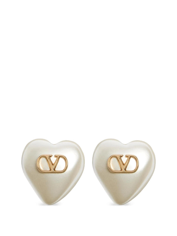Vlogo Signature Metal And Pearl Earrings