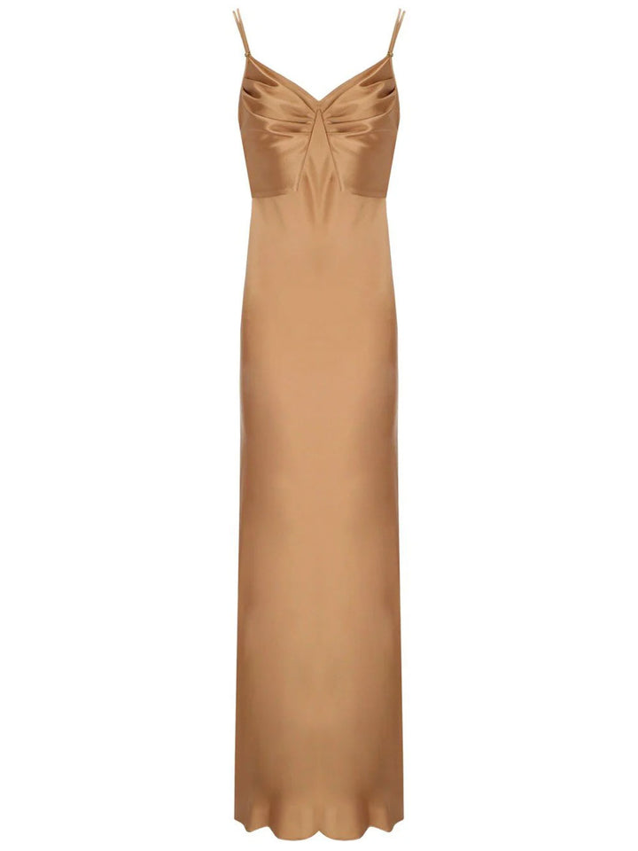 Elisabetta Franchi Long Dresses Brown