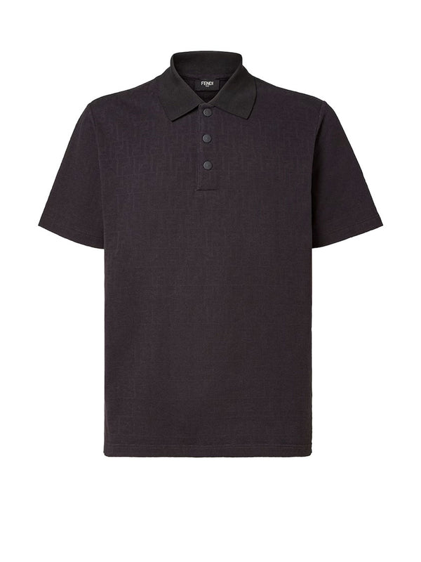 Cotton Polo Shirt With Ff Motif