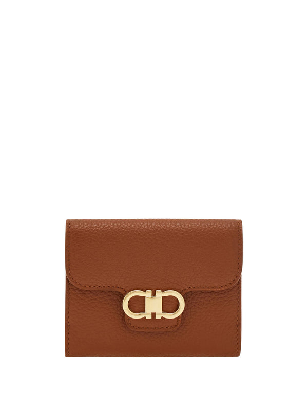 Gancini Hammered Leather Compact Wallet