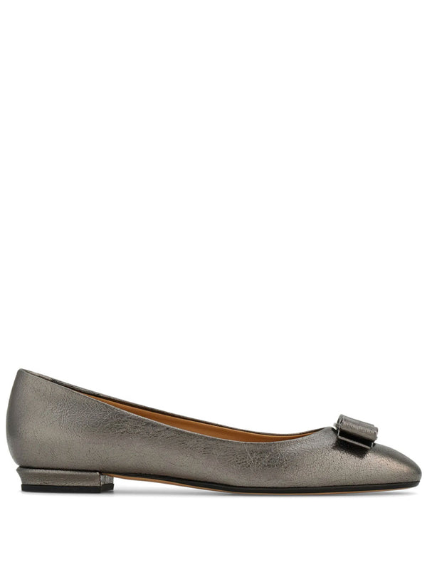 Varina Crackled Laminated Metallic Leather Ballet Flat