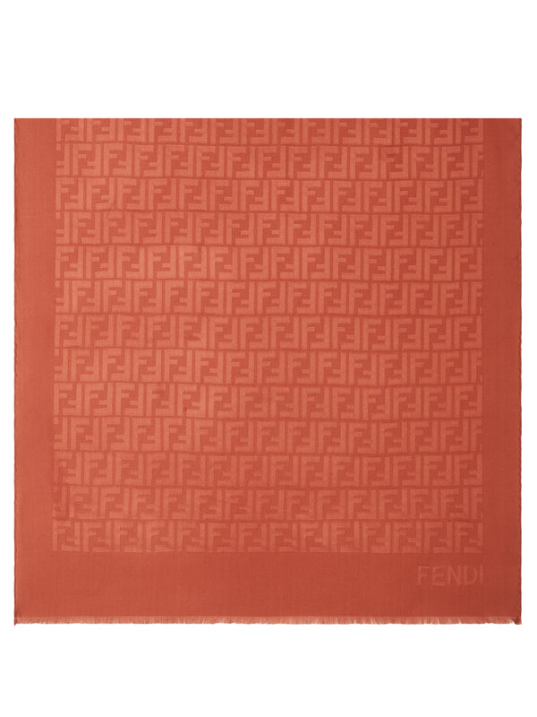 Ff Silk Stole In Rust Color