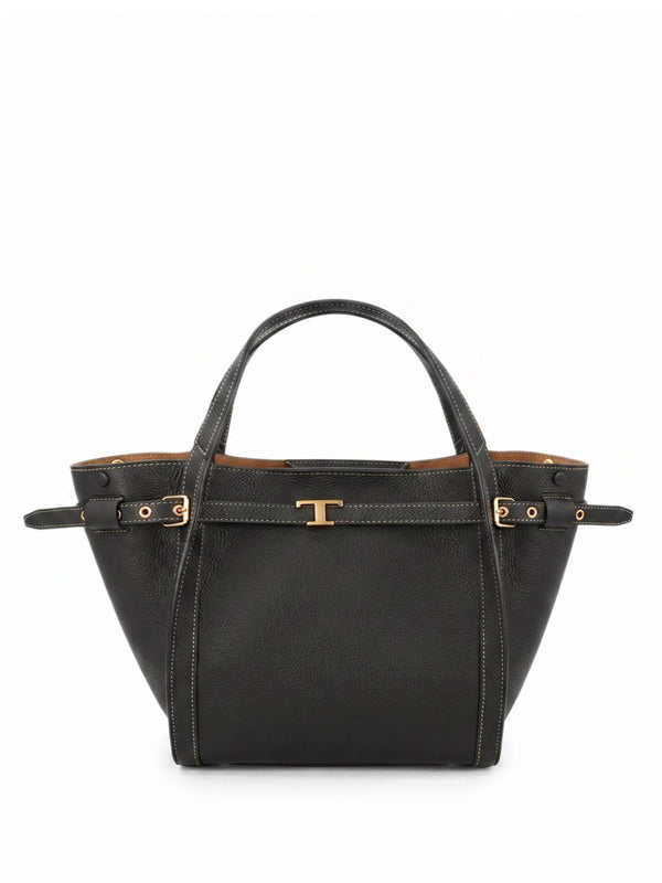 Mini T Signature Leather Shopping Bag
