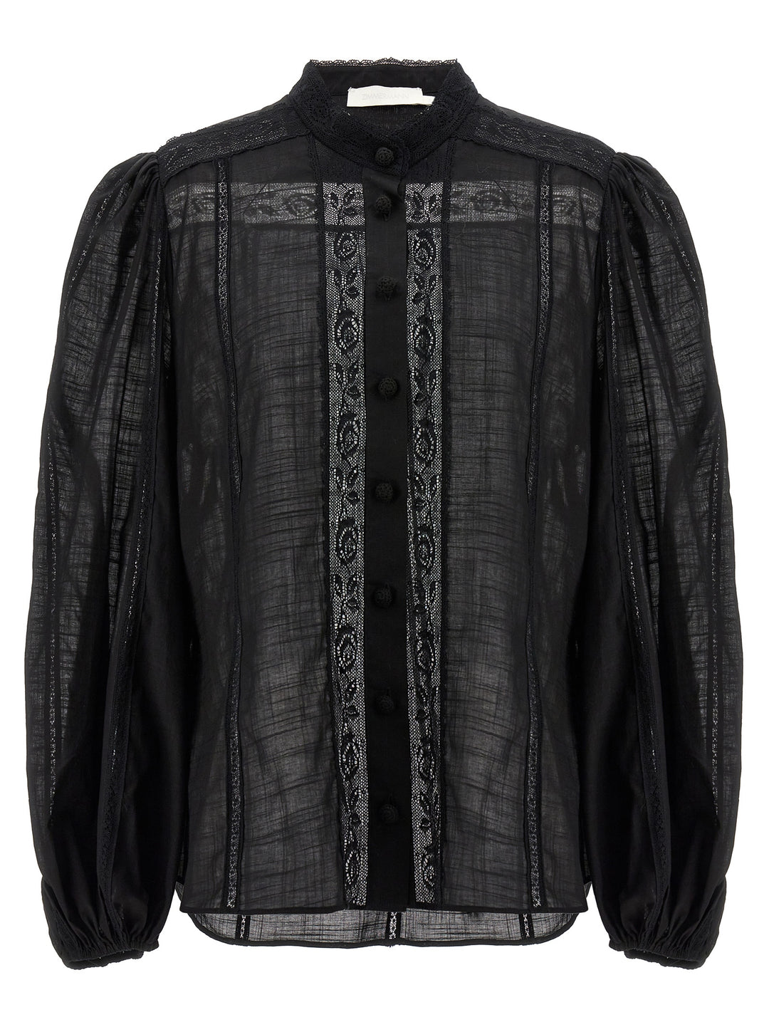 Halliday Lace Trim Shirt, Blouse Black