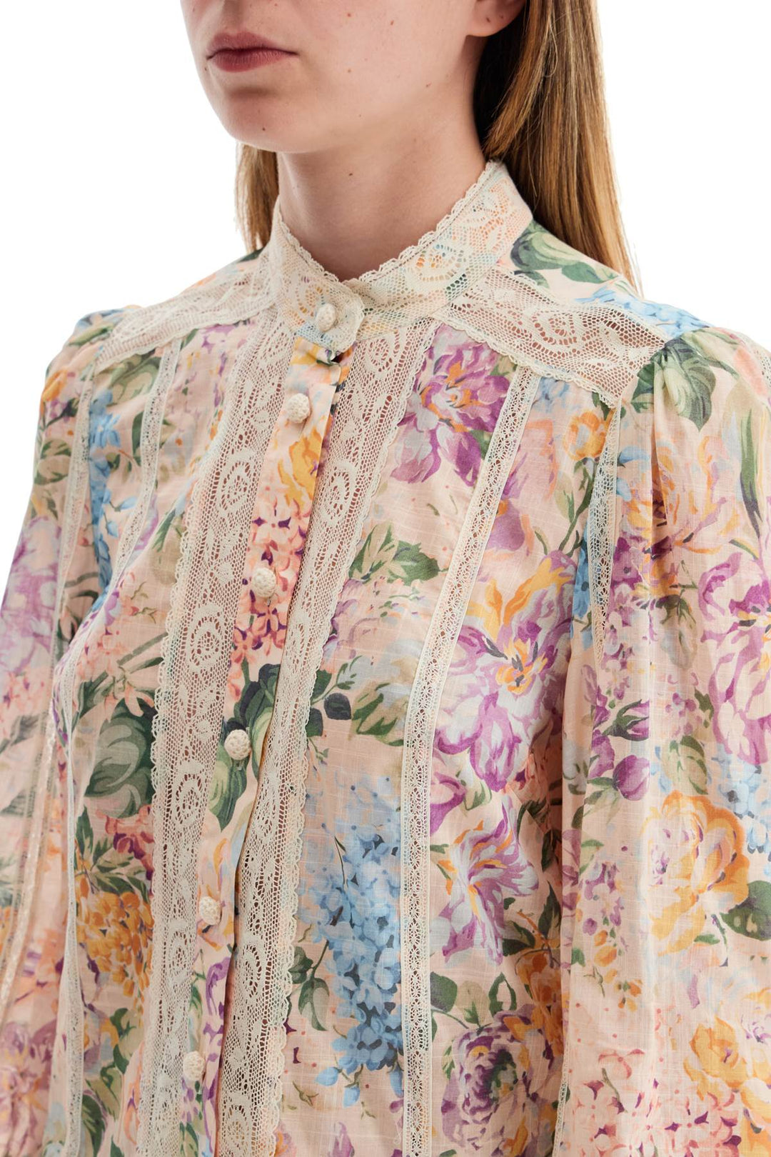 Camicia Halliday Rifinita In Pizzo