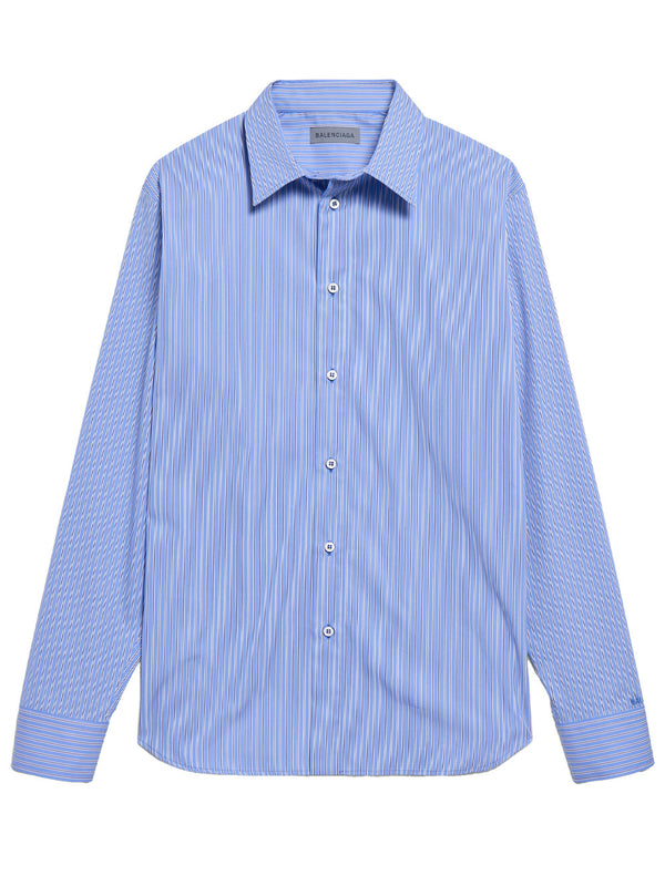 Striped Poplin Shirt In Ultrafine Technical Poplin