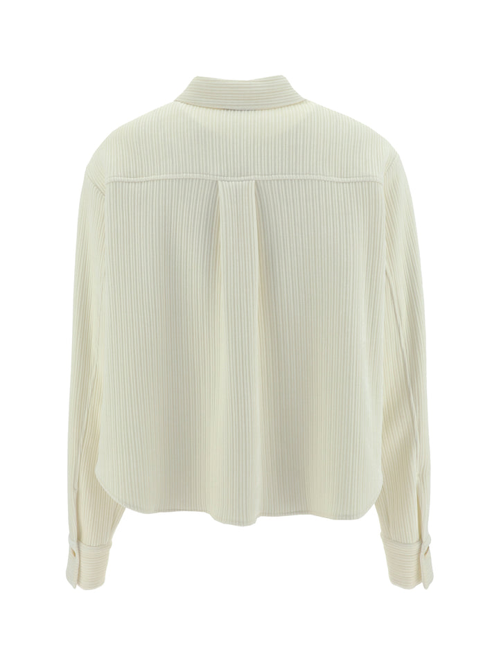 KNITTED CORDUROY OVERSIZED SHIRT