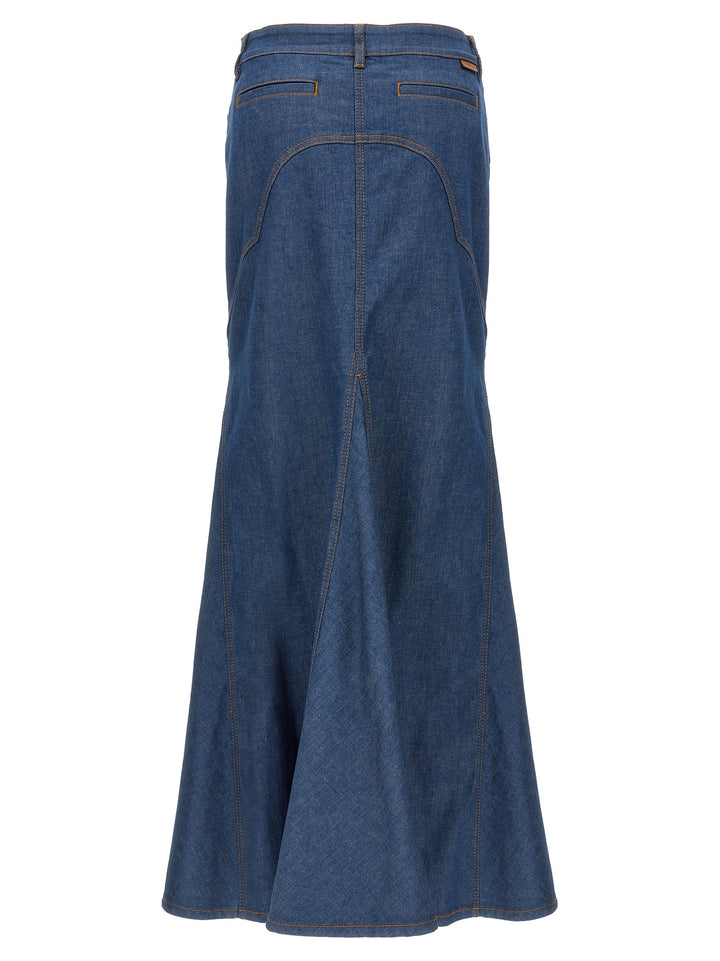 Maxi Denim Skirt Skirts Blue