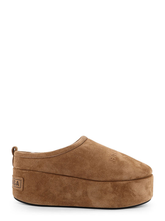 Alaska Soft Suede Mule With Plateau