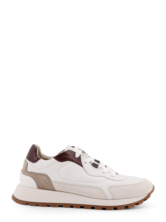 Low-Top Leather Sneakers With Monili Detail