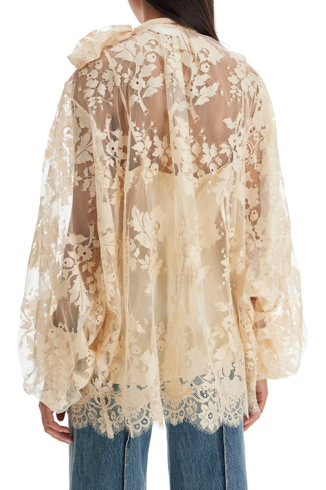 Of Lace Blouse With Floral Pattern