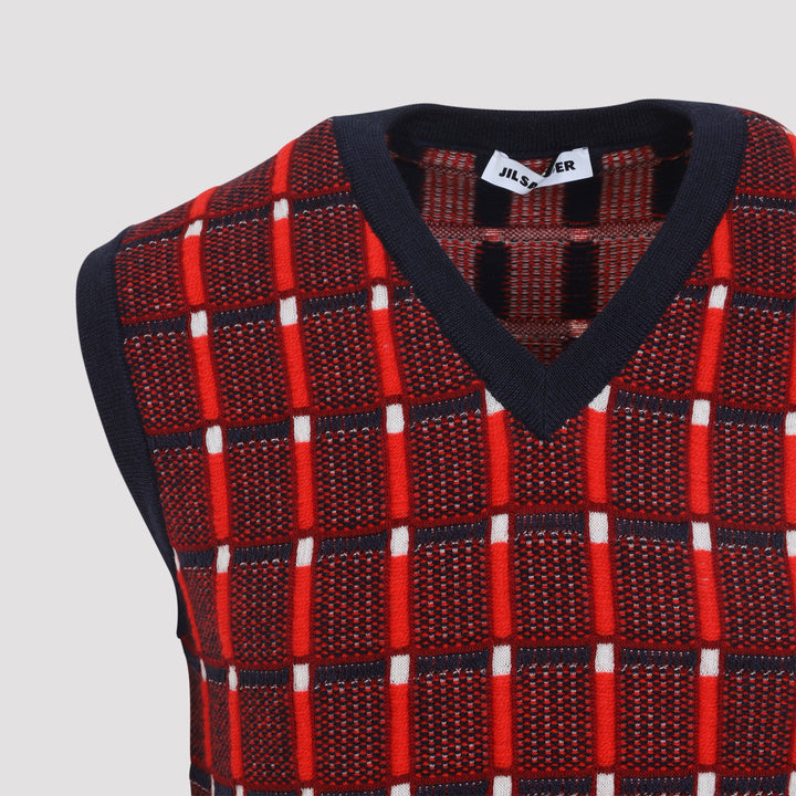Jil Sander Gilet - Red | 04d51259c2dc36fd8680f0dbd0ed17cf729af834