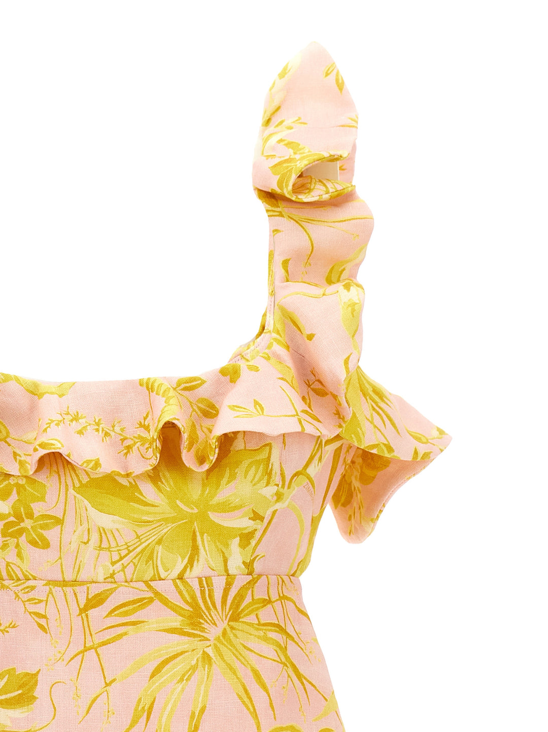 Golden Ruffle Dresses Pink