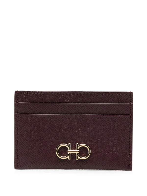 Gancini Grained Leather Card Holder